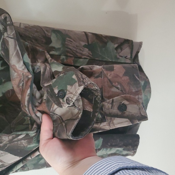 Mens Liberty Camo Button Down Shirt Jacket Size XXL Realtree Hardwoods - Picture 8 of 10